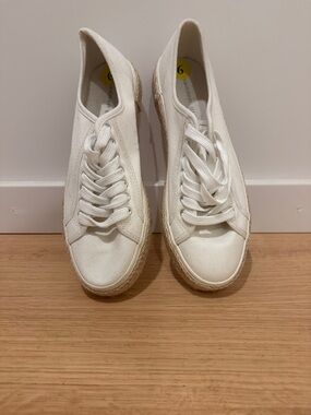 Madden Girl Cream Canvas Espadrille Platform Sneakers